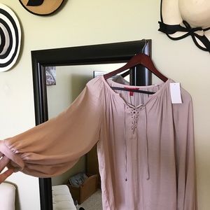 Mauve rose silky blouse Wear w jeans or dress up